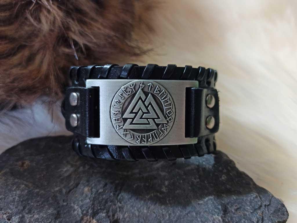 Valknut Lederarmband